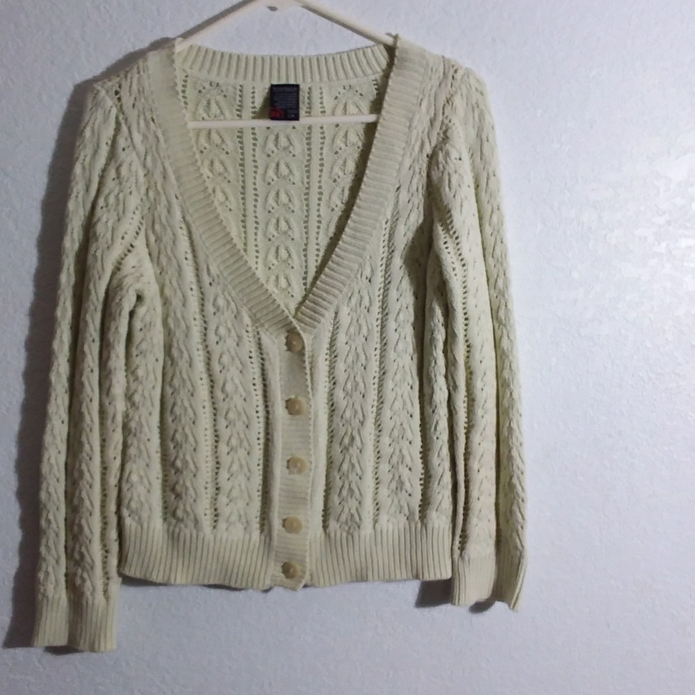 Pale Yellow Sweater Cardigan - Picture 1 of 3